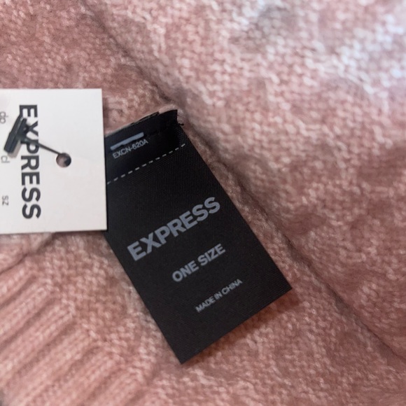 EXPRESS Dusty Mauve Honeycomb Pom Beanie NWT - Picture 11 of 11